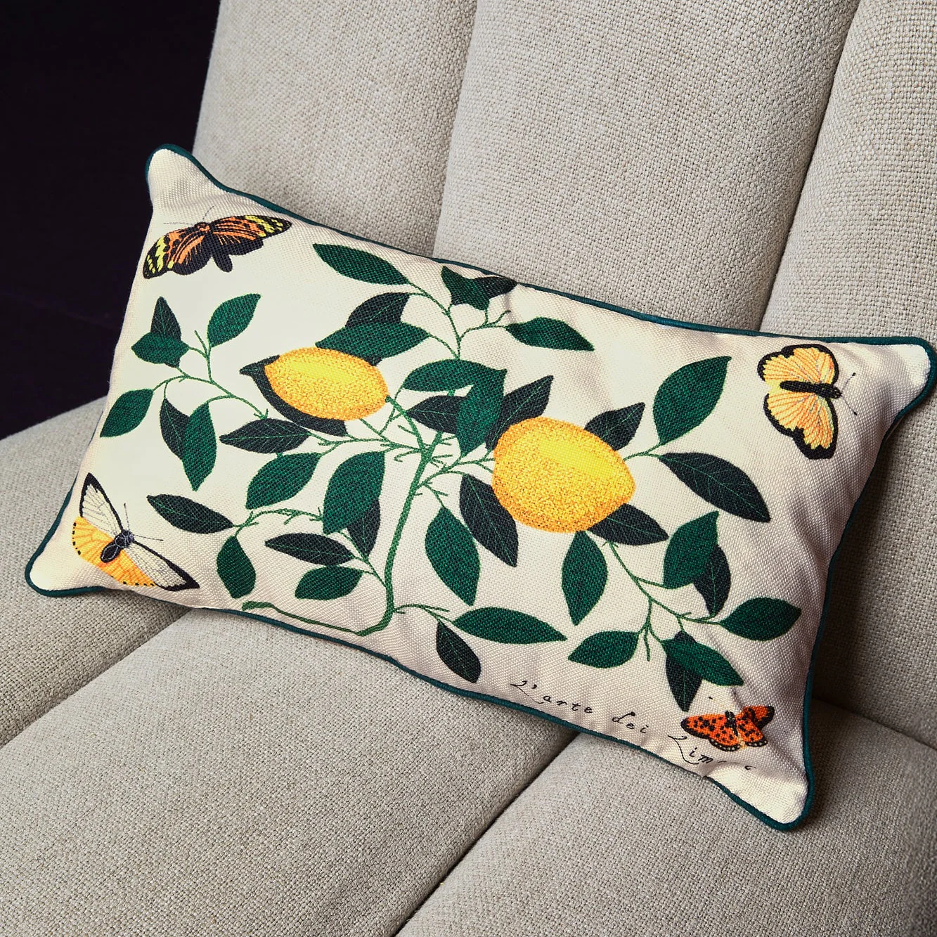 Lemons And Butterflies (Printed Cushion) - Image 6