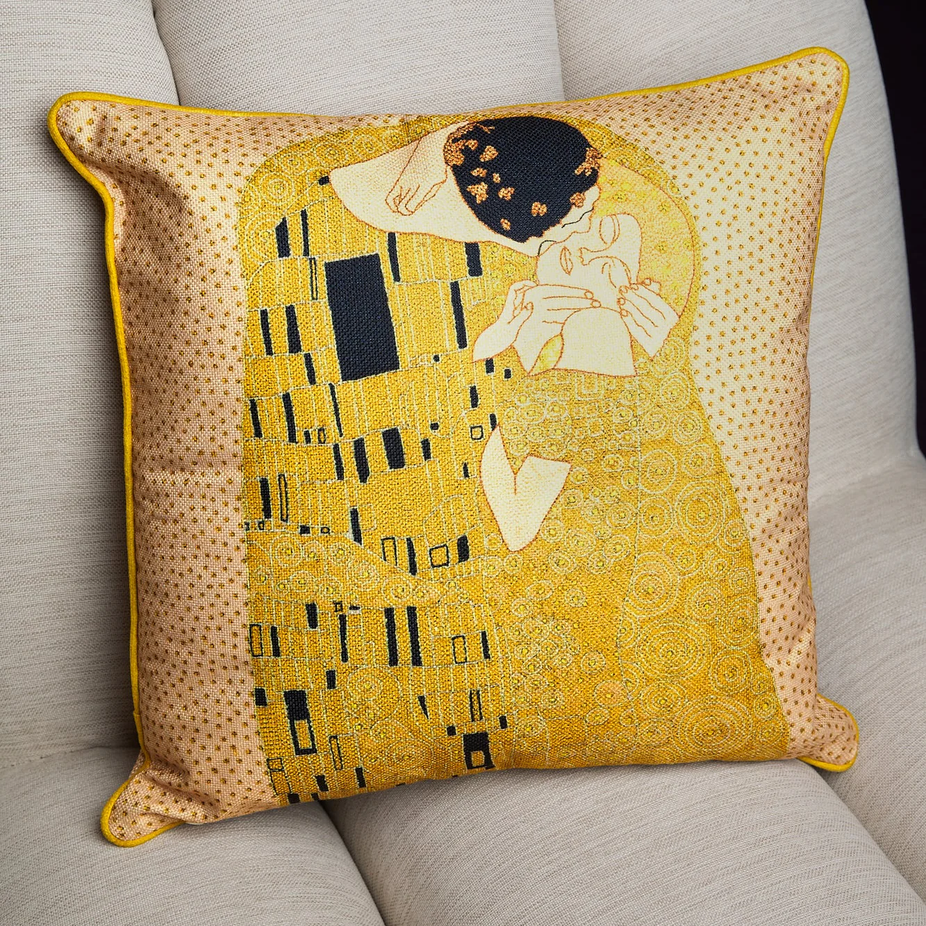 The Kiss (Gold - Printed Cushion) - Image 6
